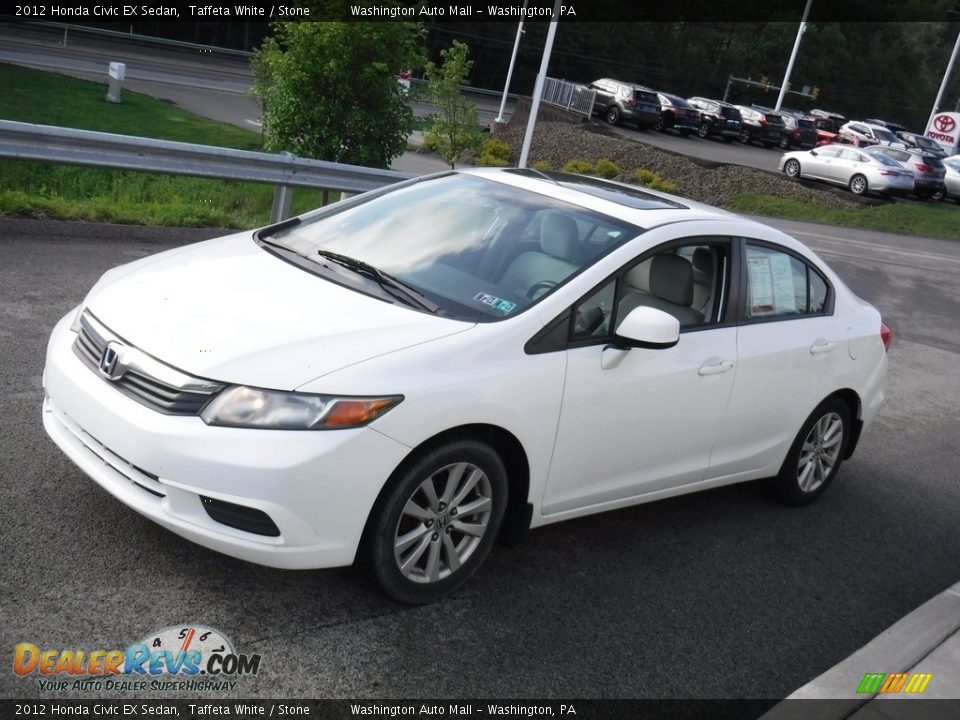 2012 Honda Civic EX Sedan Taffeta White / Stone Photo #10