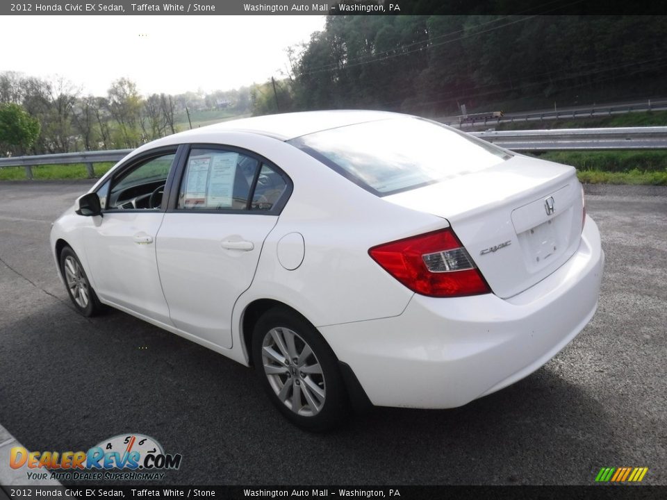 2012 Honda Civic EX Sedan Taffeta White / Stone Photo #13