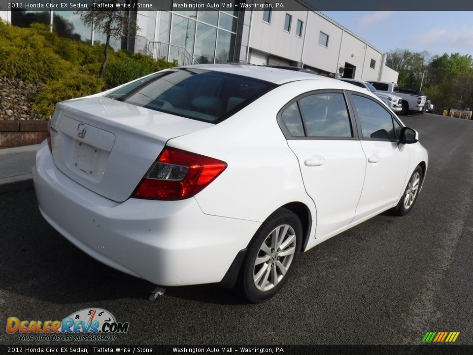 2012 Honda Civic EX Sedan Taffeta White / Stone Photo #15