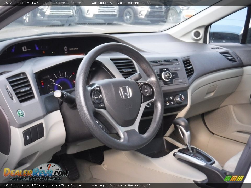 2012 Honda Civic EX Sedan Taffeta White / Stone Photo #17