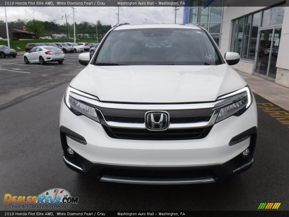 2019 Honda Pilot Elite AWD White Diamond Pearl / Gray Photo #5