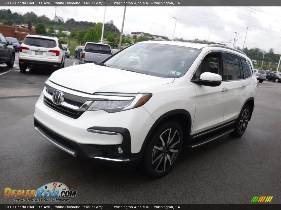 2019 Honda Pilot Elite AWD White Diamond Pearl / Gray Photo #6