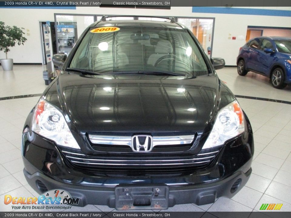 2009 Honda CR-V EX 4WD Crystal Black Pearl / Ivory Photo #2