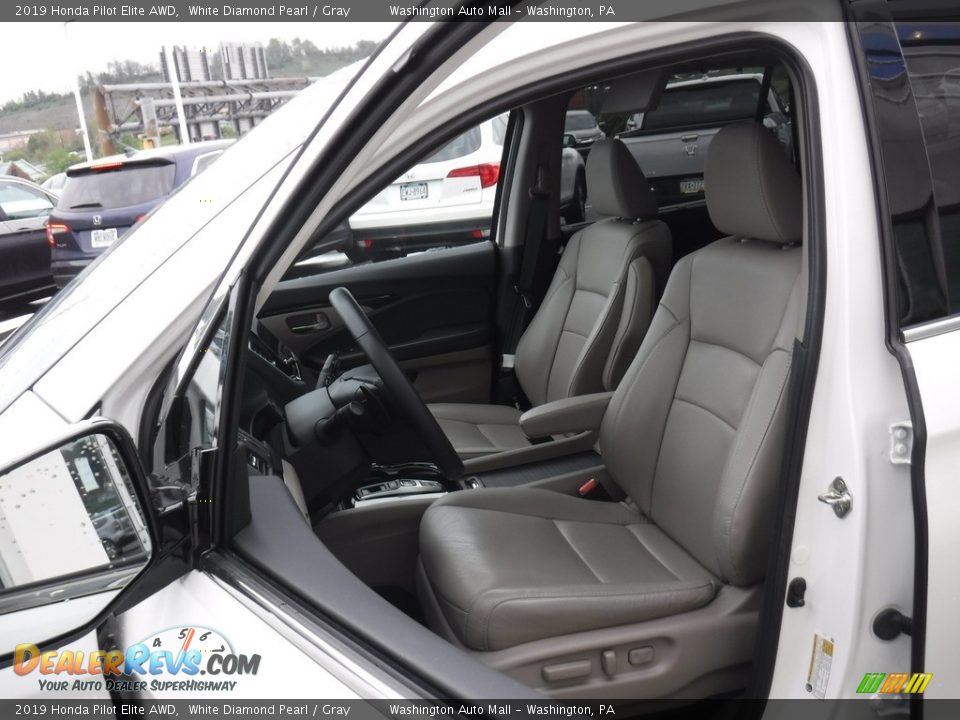 2019 Honda Pilot Elite AWD White Diamond Pearl / Gray Photo #18