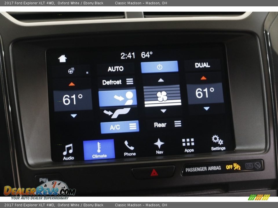 2017 Ford Explorer XLT 4WD Oxford White / Ebony Black Photo #10