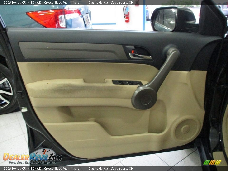 2009 Honda CR-V EX 4WD Crystal Black Pearl / Ivory Photo #27