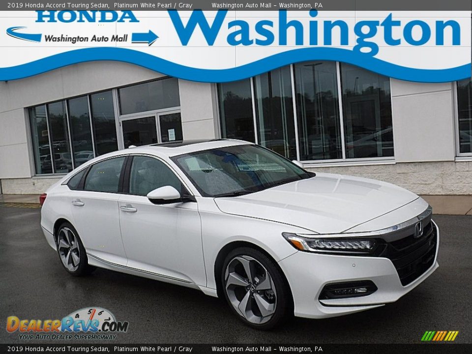 2019 Honda Accord Touring Sedan Platinum White Pearl / Gray Photo #1