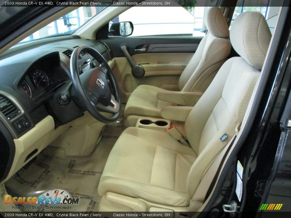 2009 Honda CR-V EX 4WD Crystal Black Pearl / Ivory Photo #29