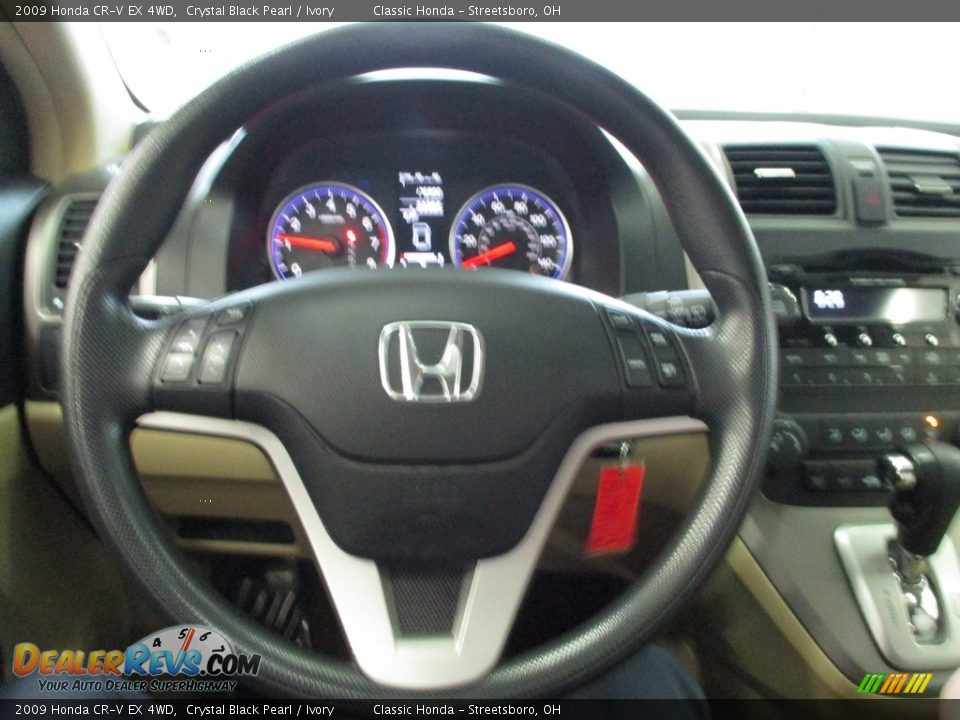 2009 Honda CR-V EX 4WD Crystal Black Pearl / Ivory Photo #31