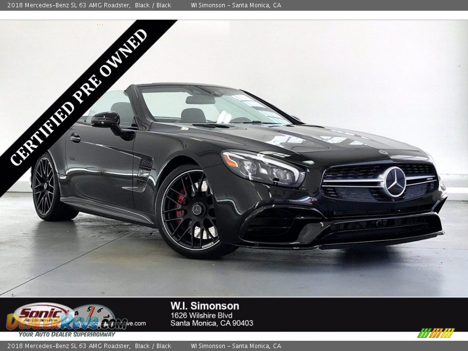 2018 Mercedes-Benz SL 63 AMG Roadster Black / Black Photo #1