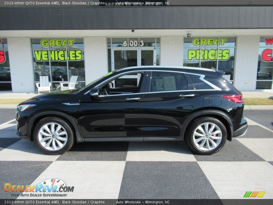 2019 Infiniti QX50 Essential AWD Black Obsidian / Graphite Photo #1