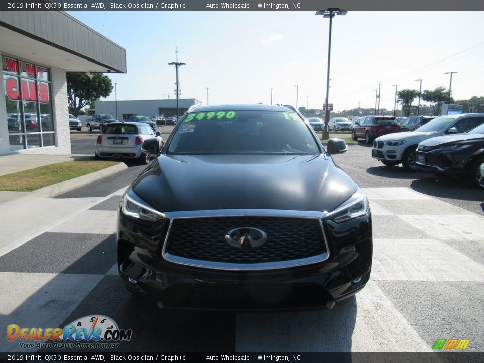 2019 Infiniti QX50 Essential AWD Black Obsidian / Graphite Photo #2