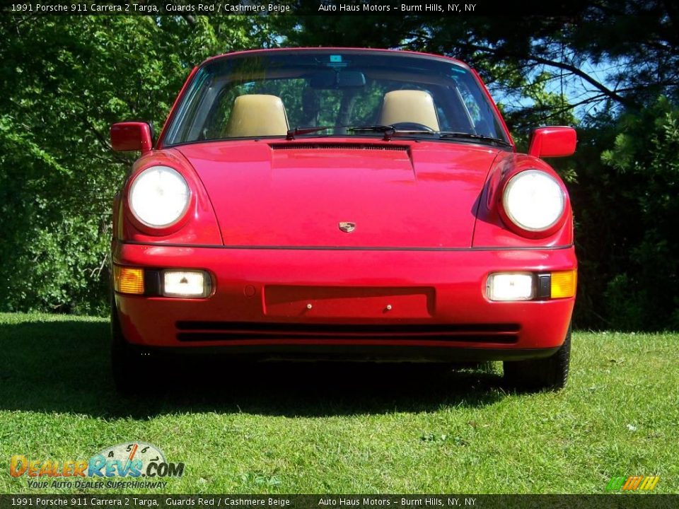 1991 Porsche 911 Carrera 2 Targa Guards Red / Cashmere Beige Photo #2