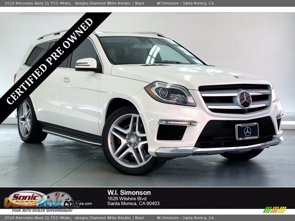 2016 Mercedes-Benz GL 550 4Matic designo Diamond White Metallic / Black Photo #1