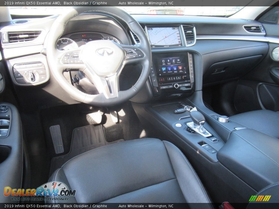 2019 Infiniti QX50 Essential AWD Black Obsidian / Graphite Photo #14