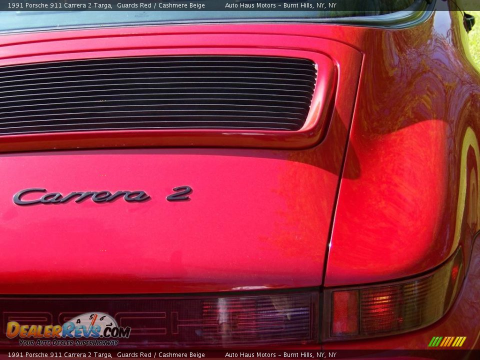 1991 Porsche 911 Carrera 2 Targa Guards Red / Cashmere Beige Photo #11