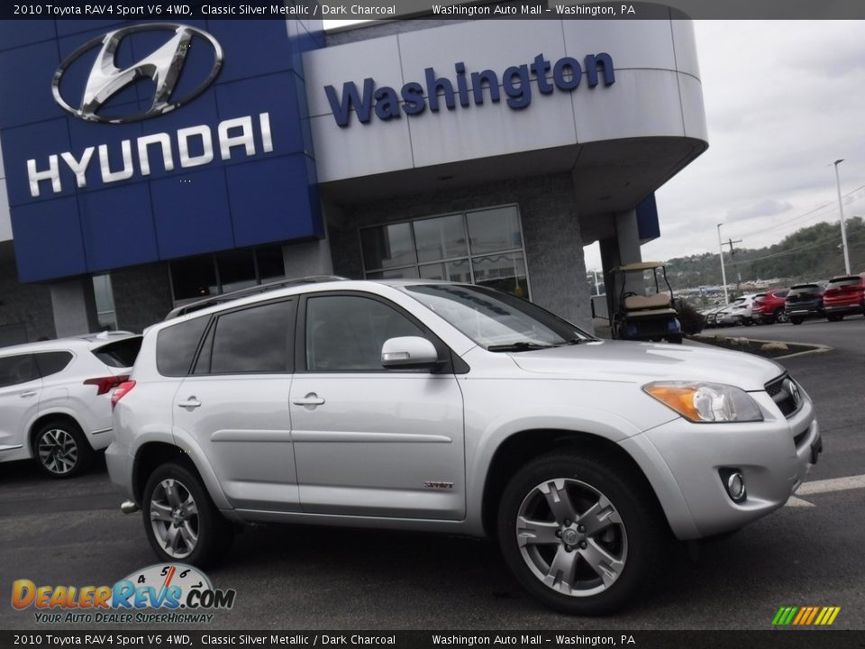 2010 Toyota RAV4 Sport V6 4WD Classic Silver Metallic / Dark Charcoal Photo #2