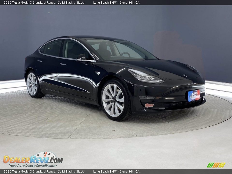 Solid Black 2020 Tesla Model 3 Standard Range Photo #32