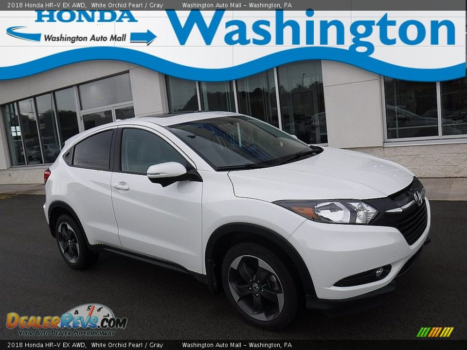 2018 Honda HR-V EX AWD White Orchid Pearl / Gray Photo #1