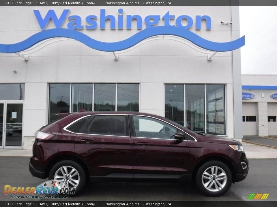 2017 Ford Edge SEL AWD Ruby Red Metallic / Ebony Photo #2