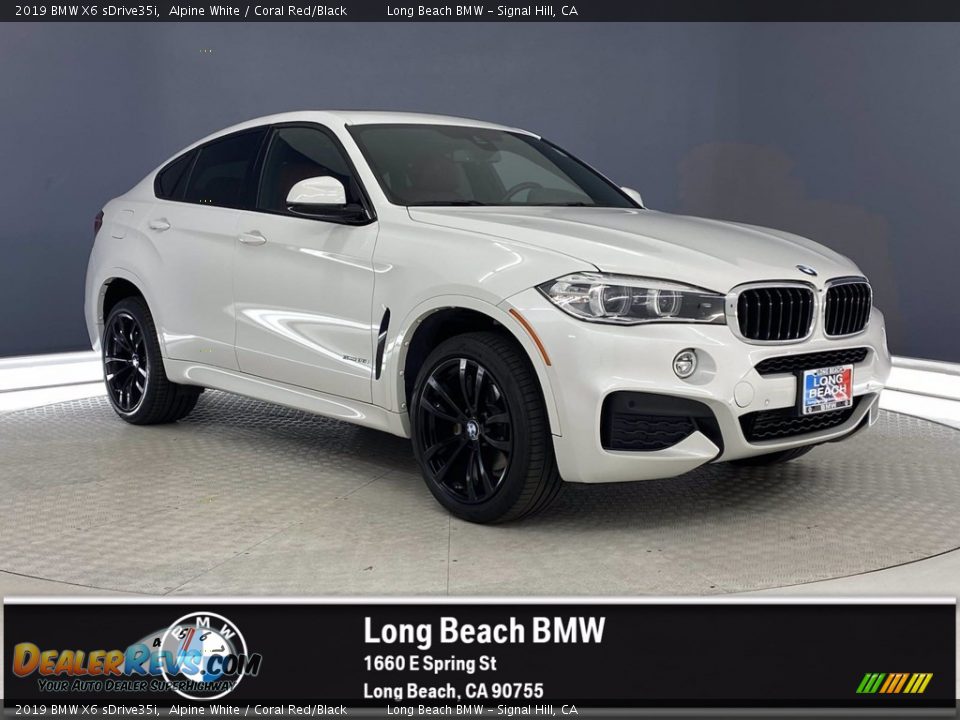 2019 BMW X6 sDrive35i Alpine White / Coral Red/Black Photo #1