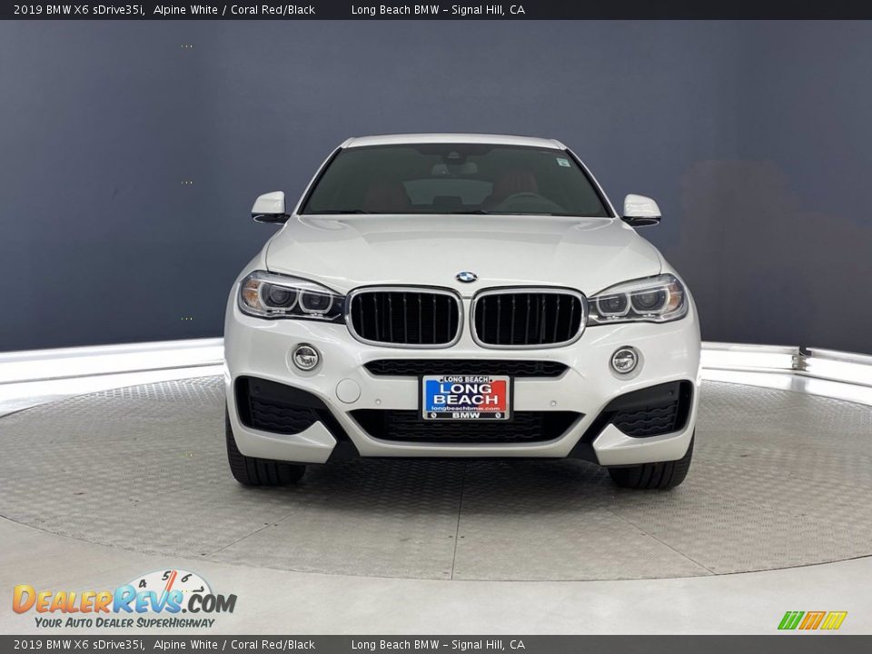 2019 BMW X6 sDrive35i Alpine White / Coral Red/Black Photo #2