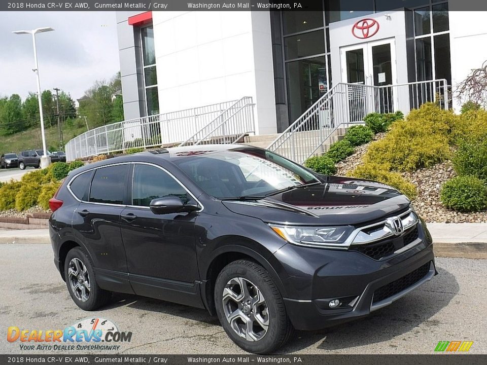 2018 Honda CR-V EX AWD Gunmetal Metallic / Gray Photo #1