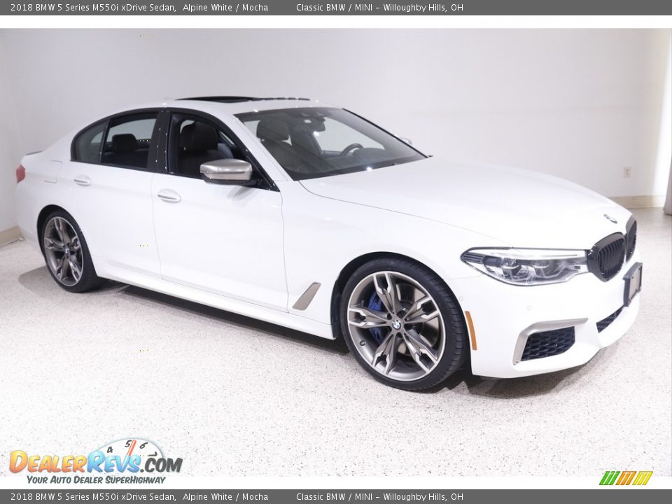 2018 BMW 5 Series M550i xDrive Sedan Alpine White / Mocha Photo #1