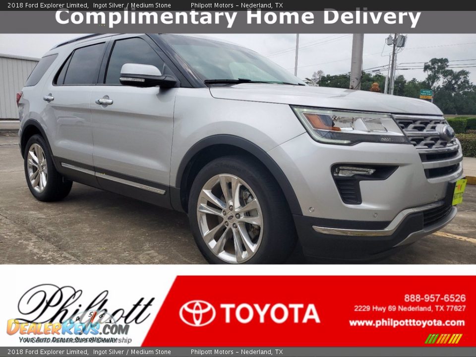 2018 Ford Explorer Limited Ingot Silver / Medium Stone Photo #1