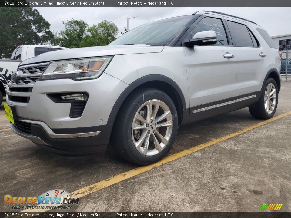 2018 Ford Explorer Limited Ingot Silver / Medium Stone Photo #2
