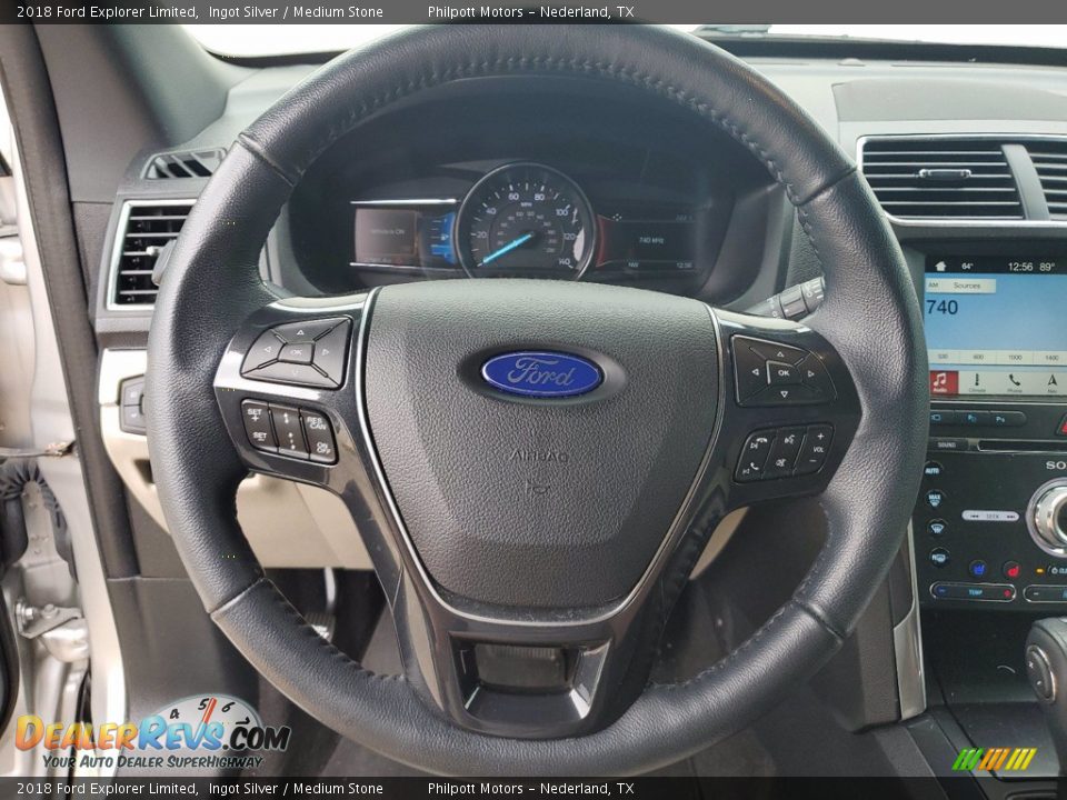 2018 Ford Explorer Limited Ingot Silver / Medium Stone Photo #15