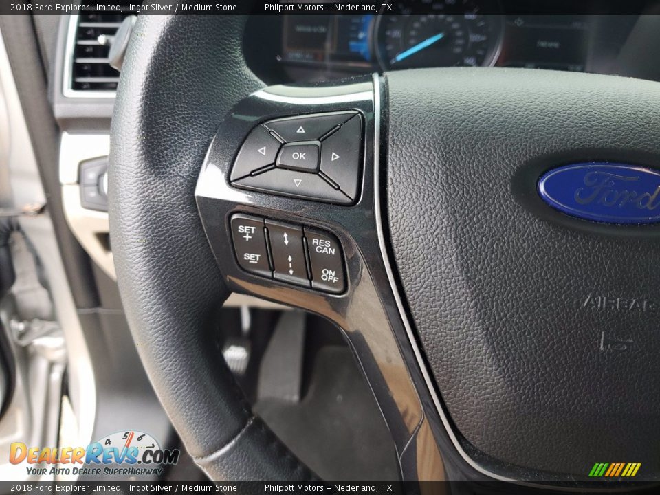 2018 Ford Explorer Limited Ingot Silver / Medium Stone Photo #16