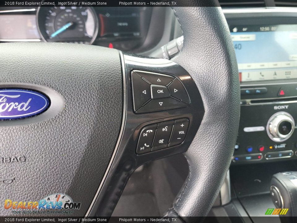 2018 Ford Explorer Limited Ingot Silver / Medium Stone Photo #17