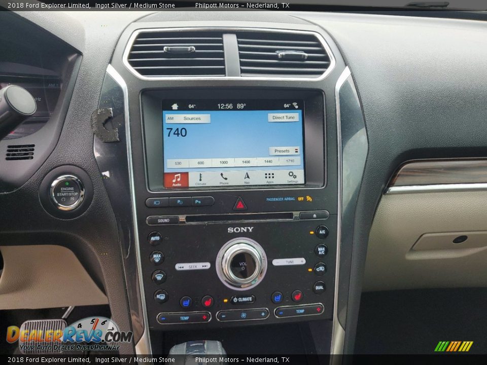 2018 Ford Explorer Limited Ingot Silver / Medium Stone Photo #18