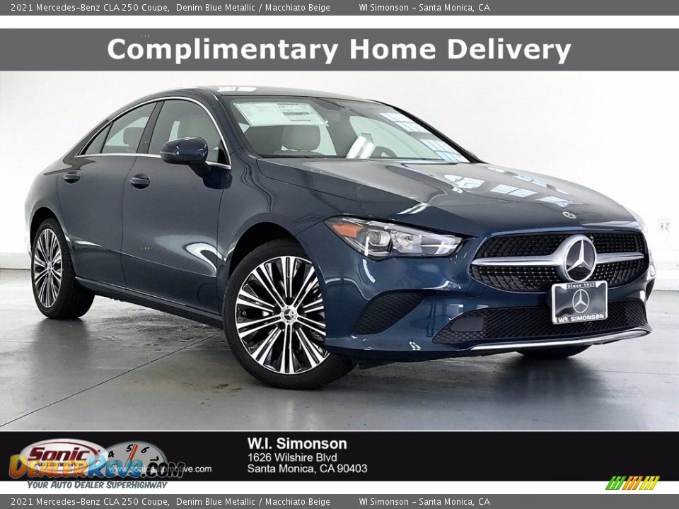 2021 Mercedes-Benz CLA 250 Coupe Denim Blue Metallic / Macchiato Beige Photo #1