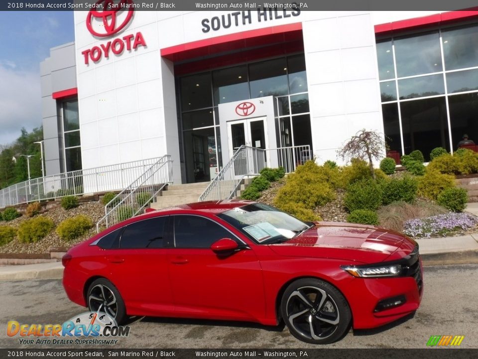 2018 Honda Accord Sport Sedan San Marino Red / Black Photo #2