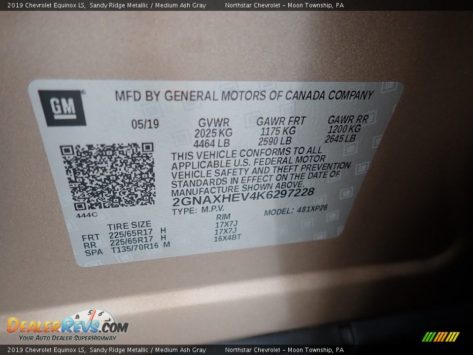 2019 Chevrolet Equinox LS Sandy Ridge Metallic / Medium Ash Gray Photo #28