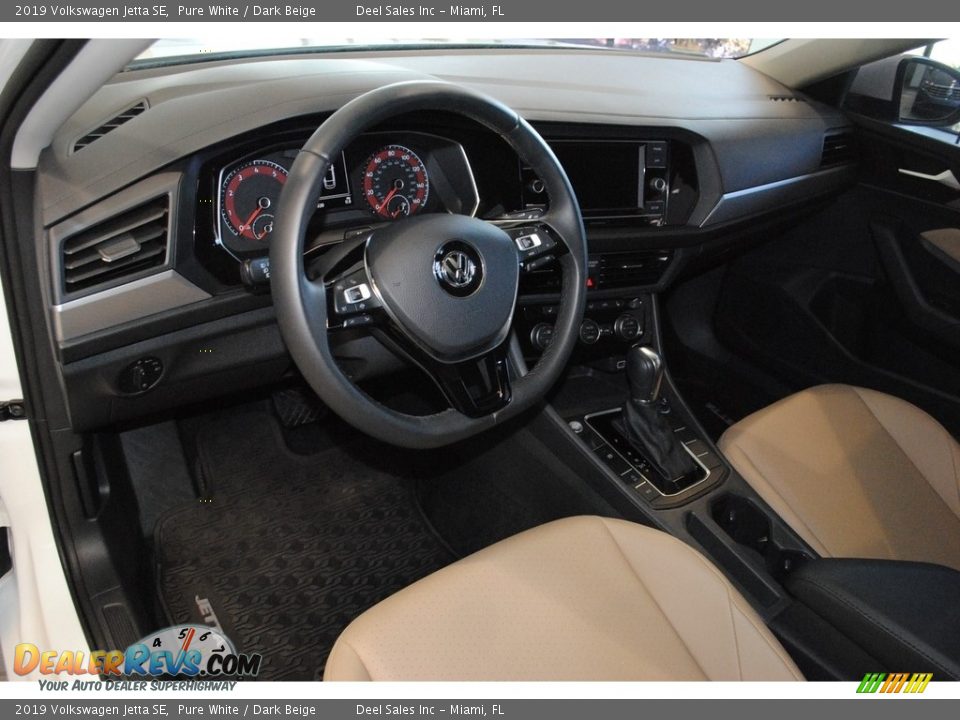 2019 Volkswagen Jetta SE Pure White / Dark Beige Photo #14