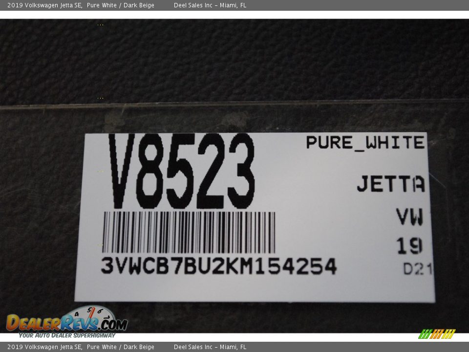 2019 Volkswagen Jetta SE Pure White / Dark Beige Photo #20