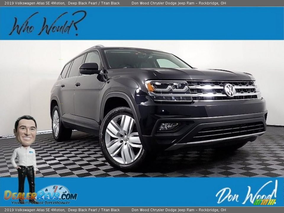 2019 Volkswagen Atlas SE 4Motion Deep Black Pearl / Titan Black Photo #1