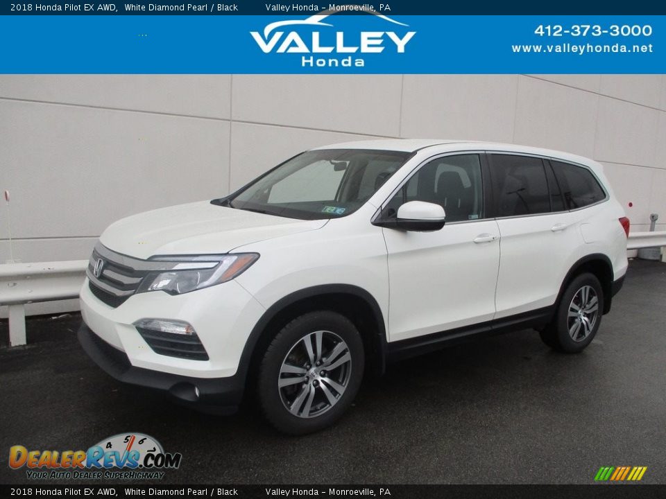 2018 Honda Pilot EX AWD White Diamond Pearl / Black Photo #1