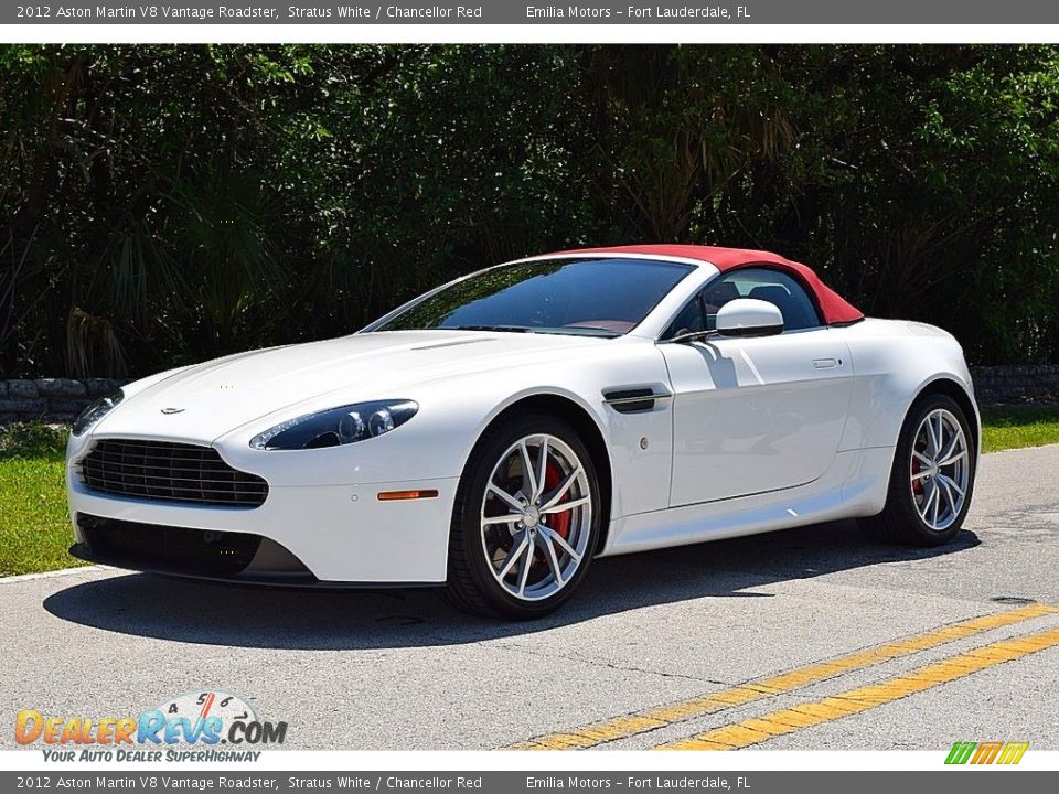 2012 Aston Martin V8 Vantage Roadster Stratus White / Chancellor Red Photo #1