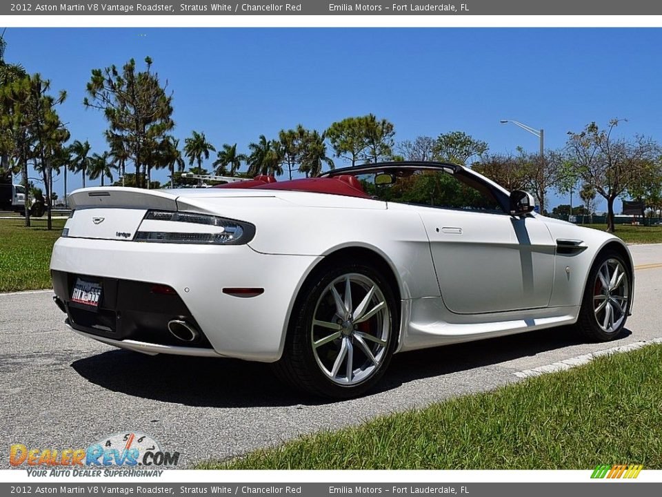 2012 Aston Martin V8 Vantage Roadster Stratus White / Chancellor Red Photo #8