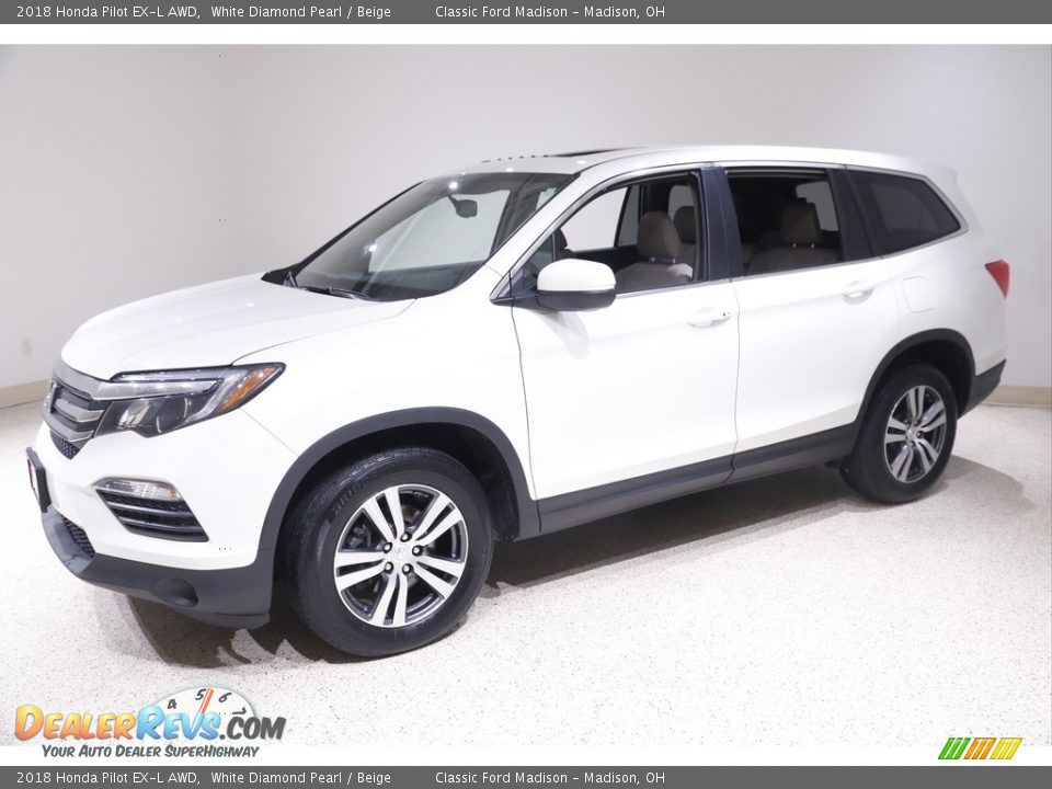 2018 Honda Pilot EX-L AWD White Diamond Pearl / Beige Photo #3