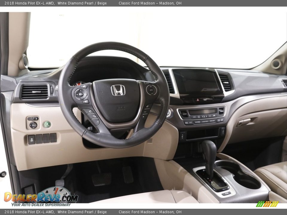 2018 Honda Pilot EX-L AWD White Diamond Pearl / Beige Photo #7