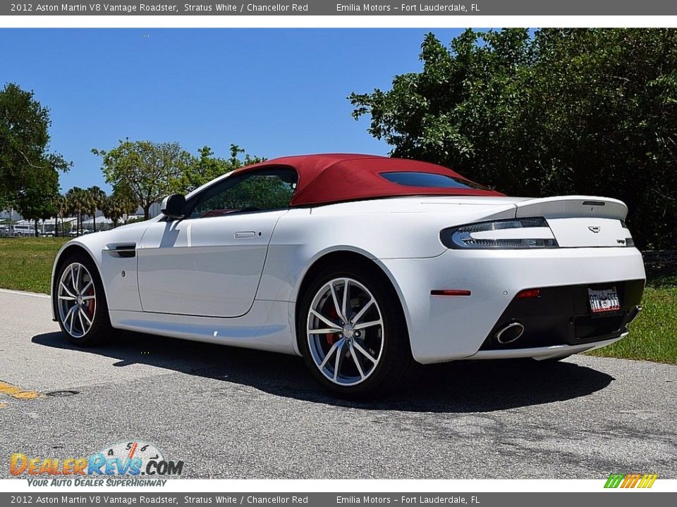 2012 Aston Martin V8 Vantage Roadster Stratus White / Chancellor Red Photo #15