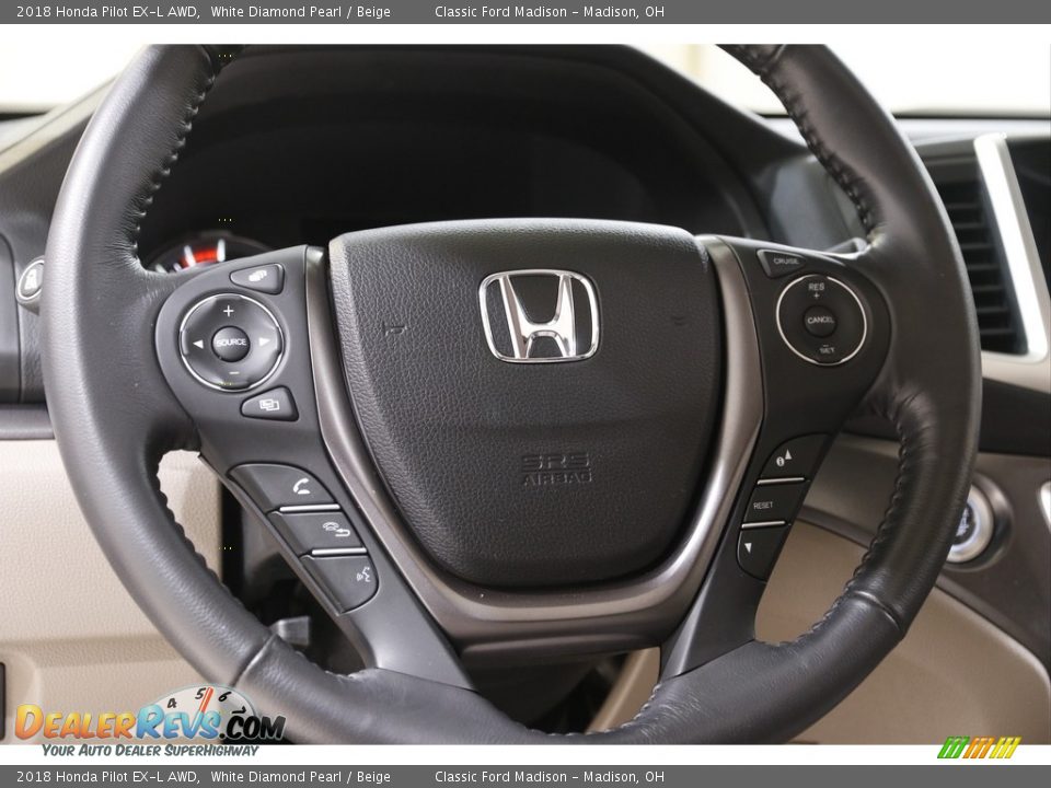 2018 Honda Pilot EX-L AWD White Diamond Pearl / Beige Photo #8