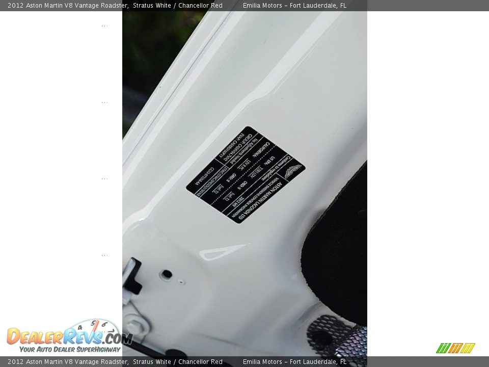 2012 Aston Martin V8 Vantage Roadster Stratus White / Chancellor Red Photo #57
