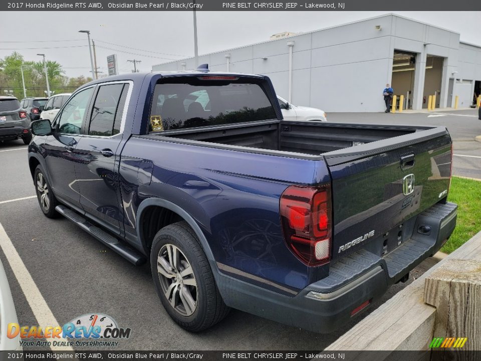 2017 Honda Ridgeline RTS AWD Obsidian Blue Pearl / Black/Gray Photo #4