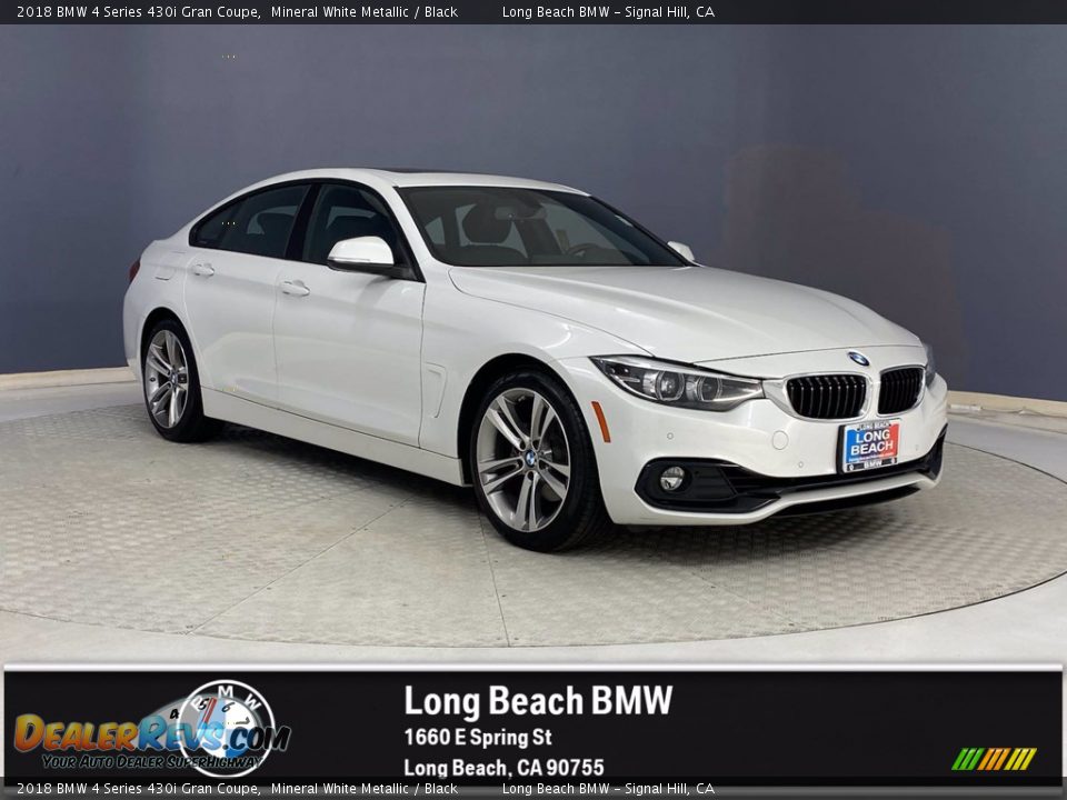 2018 BMW 4 Series 430i Gran Coupe Mineral White Metallic / Black Photo #1